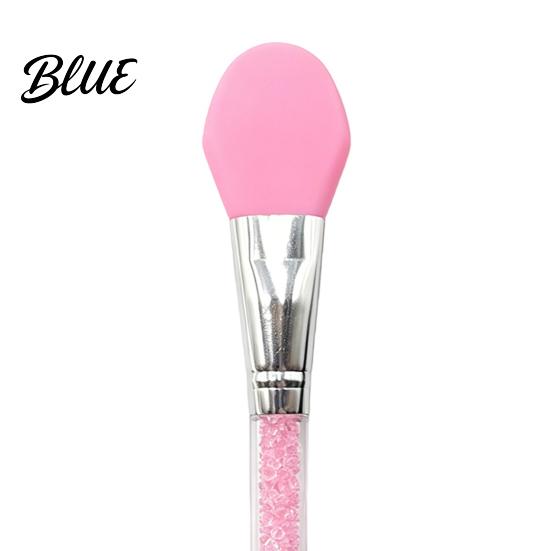 Silicone Face Mask Brush Applicator Brush Facial Mud with Non-Slip Rhinestone Handle Hairless Clay Tools