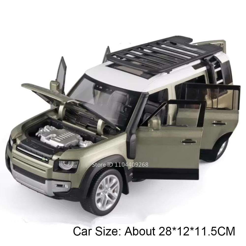 

1:Масштаб 1:18 Модель автомобиля Defender 110 SV2025 Игрушка Колеса Рулевое управление Амортизация Двери открываются Модели внедорожников Подарки для детей