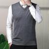 Autunno Inverno Uomo Maglione Scollo a V Lavorato a Maglia Tinta Unita Elastico Elasticizzato Senza Maniche Maglione Maglione