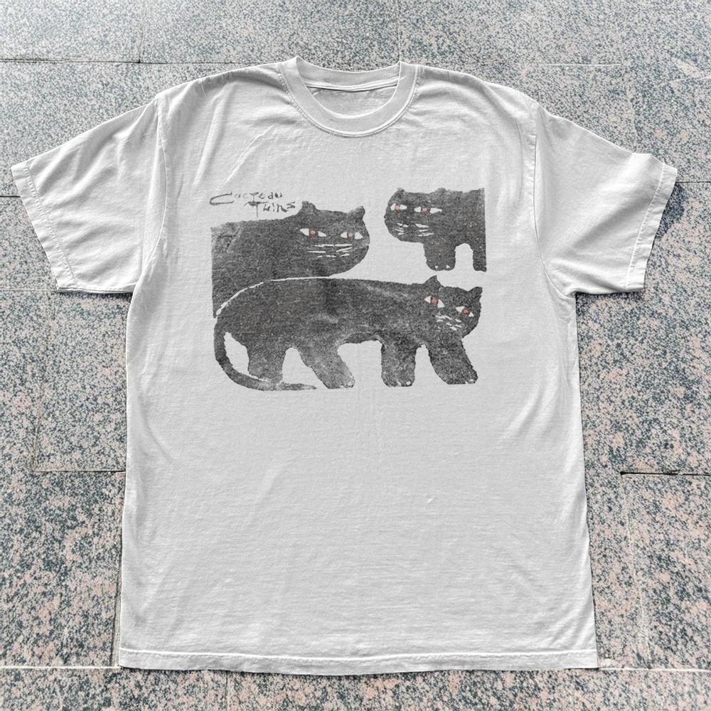 

Summer Men s Pure Cotton Vintage Cocteau Twins T-shirt Streetwear Oversized Loose and Breathable Suitable for Everyday Wear S разноцветный