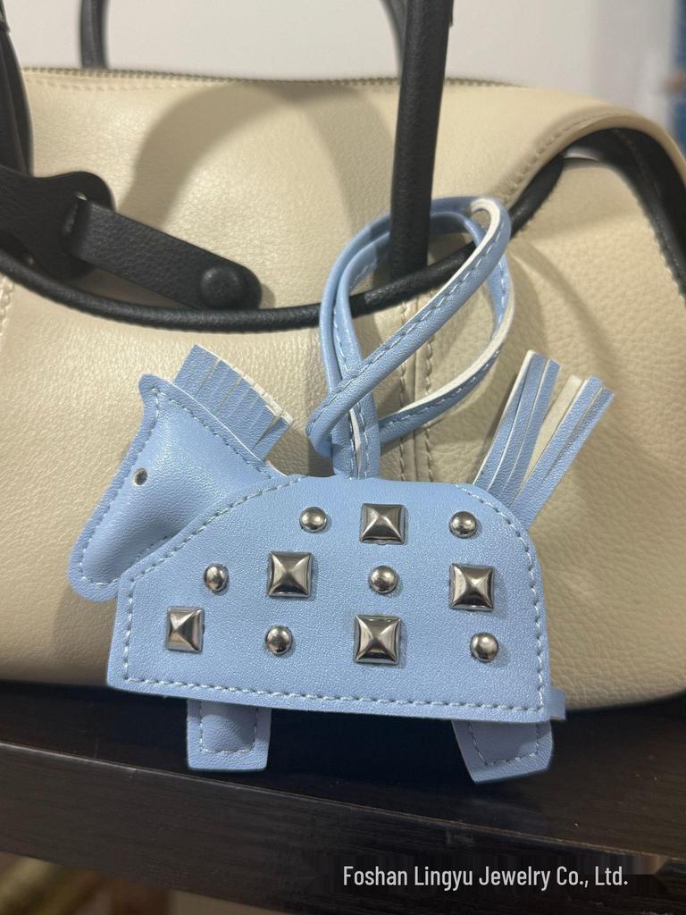 Personalized Leather Pony Bag Charm - Versatile, Cute Hanging Ornament