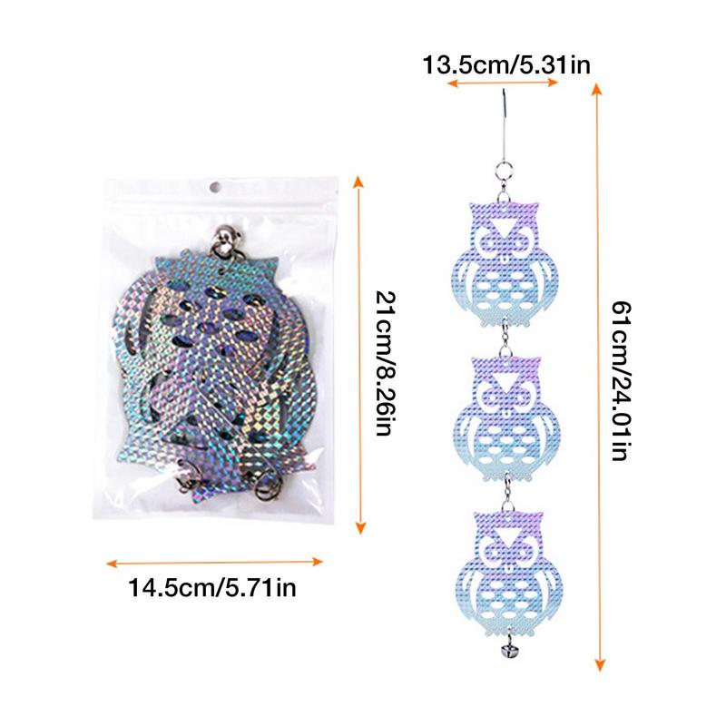 Owl Bird Repellents Control 24.02in Owl-Shaped Reflectors Board For Outdoor Bird Scare Woodpecker Repellents Garden Accessory