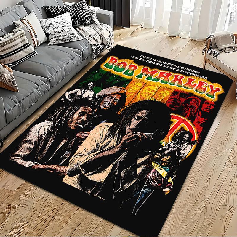 Bob Marley Reggae Art Carpet Suitable As a Non-slip Mat for the Living Room or Bedroom Sofa