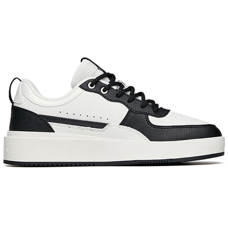New Anta Slip Resistant Cushioning Wear Resistant Low Top Skateboard Shoes Women's White Black 922228012-5