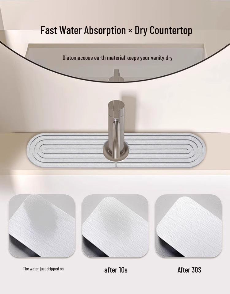 Diatomeeën Modder Absorberend Matje - Sneldrogende Kraan & Spoelbak Mat voor Keuken/Badkamer