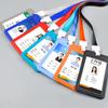 Plastic Double Sided Transparent Employees Work School Credential Badge Office Pass Id Card Holder Accessories Lanyard Decor
