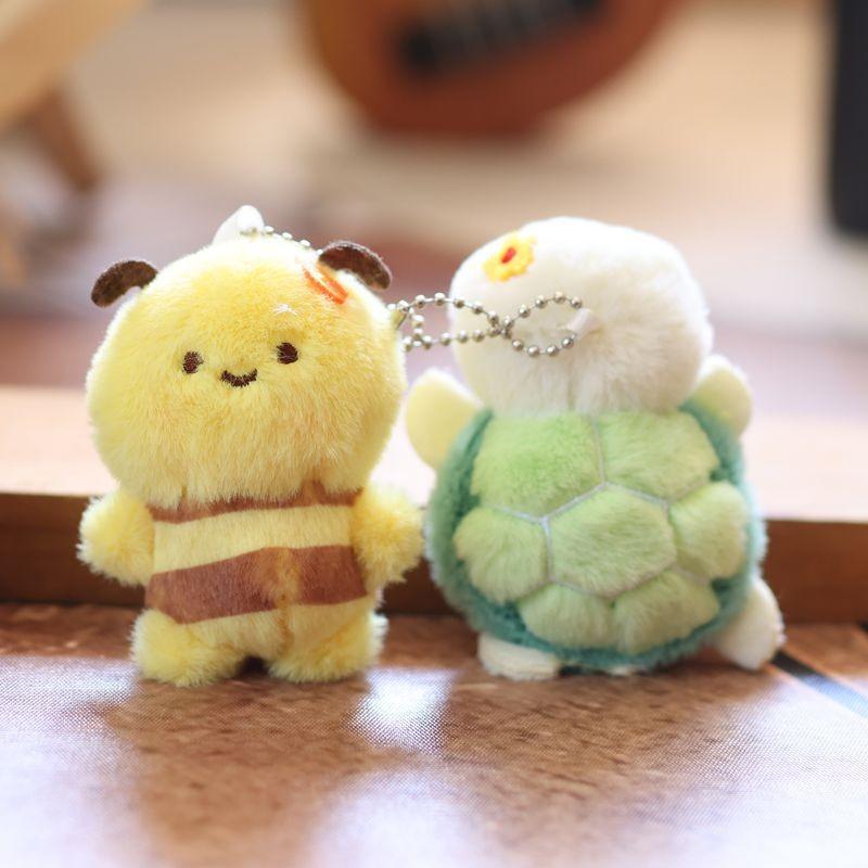 Plush Bee Turtle Pendant Bag Accessory Keychain Animal Doll Toys Decoration