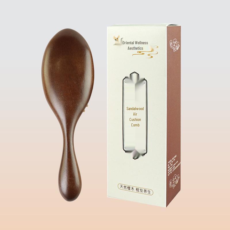 Sandelholz Meridian Massage Luftkissen Kamm Geschenkset - Massivholz Frisierkamm Souvenir