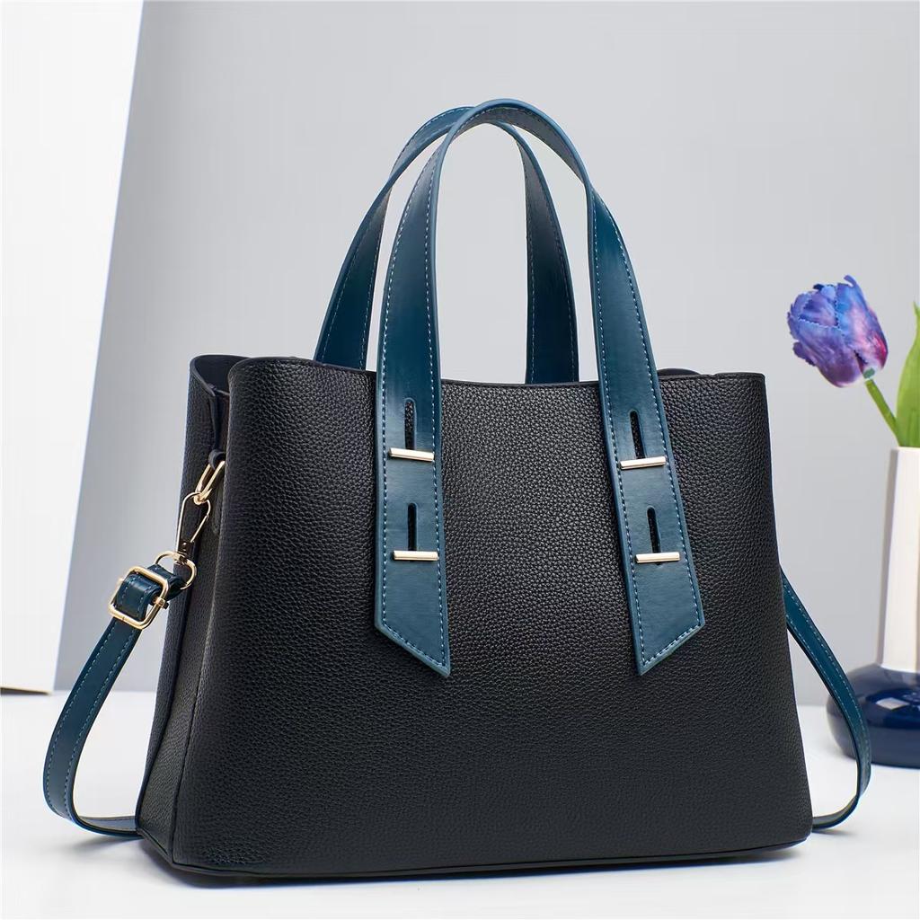 Versatile handbag Fashion temperament Crossbody bag Lychee pattern mother bag Daily commuter shoulder bag