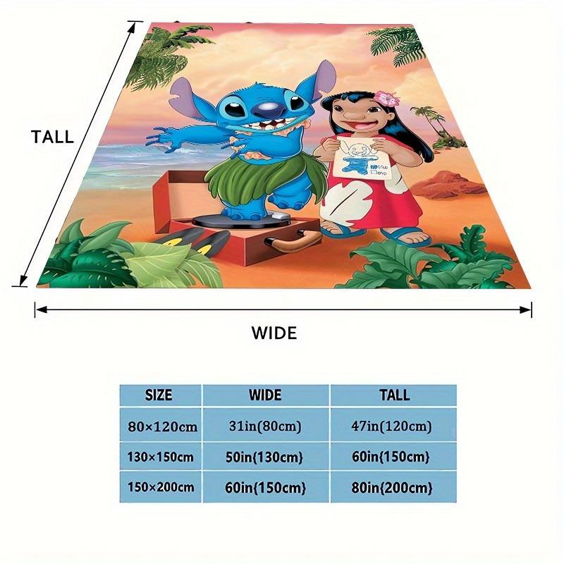 1pc Stitch Printing Blanket - Soft, All-Season Throw for Office Blanket, Personalized Gift with Adorable Cartoon Design