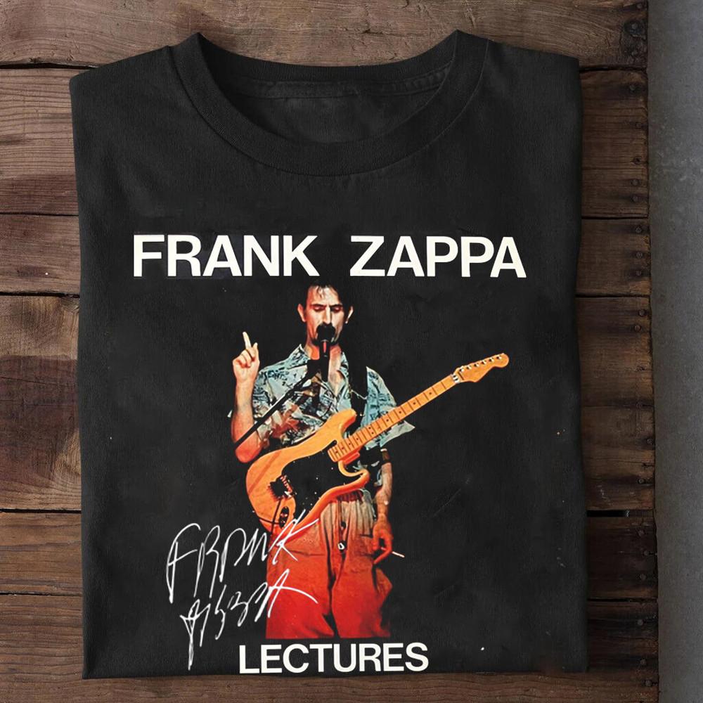 NEW Frank Zappa Lectures Signature Short Sleeve Black All Size Shirt Unisex T-Shirt XL