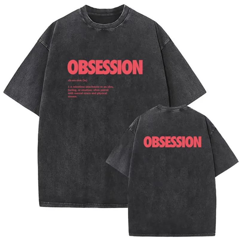 Vintage Washed Obsession Horror Movie 2026 Graphic T Shirt Men Women Fashion Oversized T-shirts Classic Gothic Clothing T-shirt