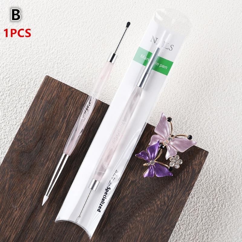 

Многофункциональная кисть для нейл-арта из сандалового дерева/акрила с двумя головками, ручка для росписи цветов, кисть для смешивания, инструмент для DIY маникюра