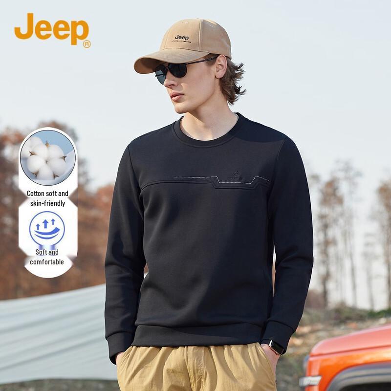 

JEEP Men s Cotton Blend Round Neck Sweatshirt XL