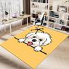 1PC Dog White Non-Slip Floor Carpet Compatible for Office&Living Room&Bedroom&Dining room - Flat-Weave Machine-W243
