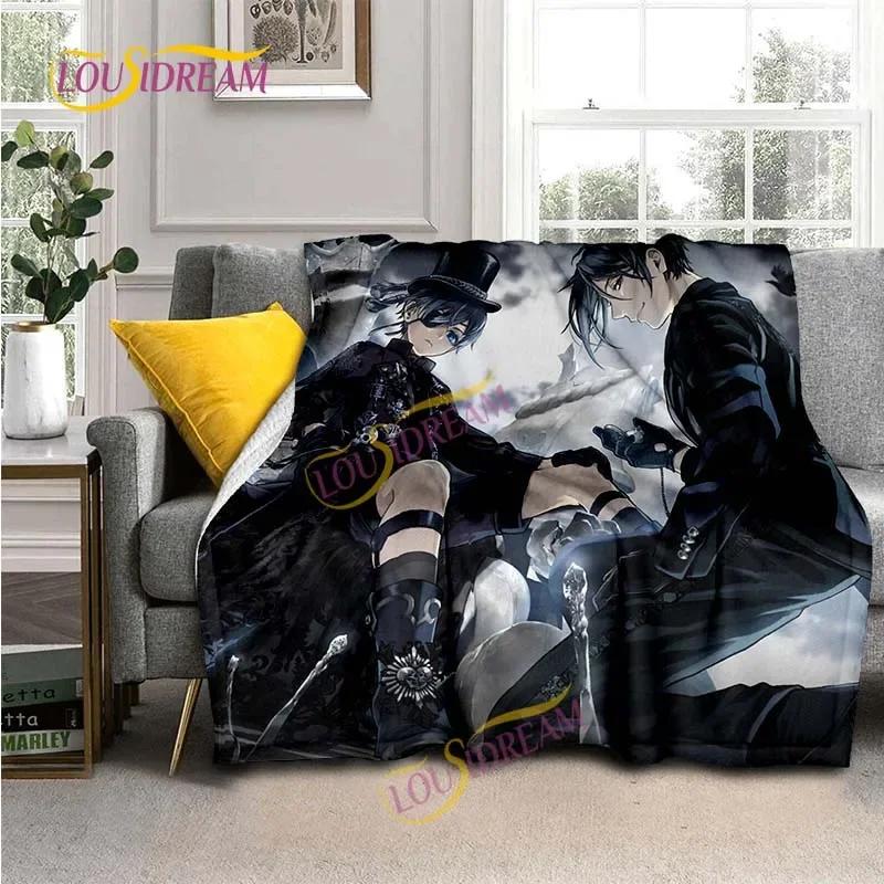 Black Butler Animation Flannel Blanket, Comfortable, Household Picnic Blanket, Suitable for All Seasons