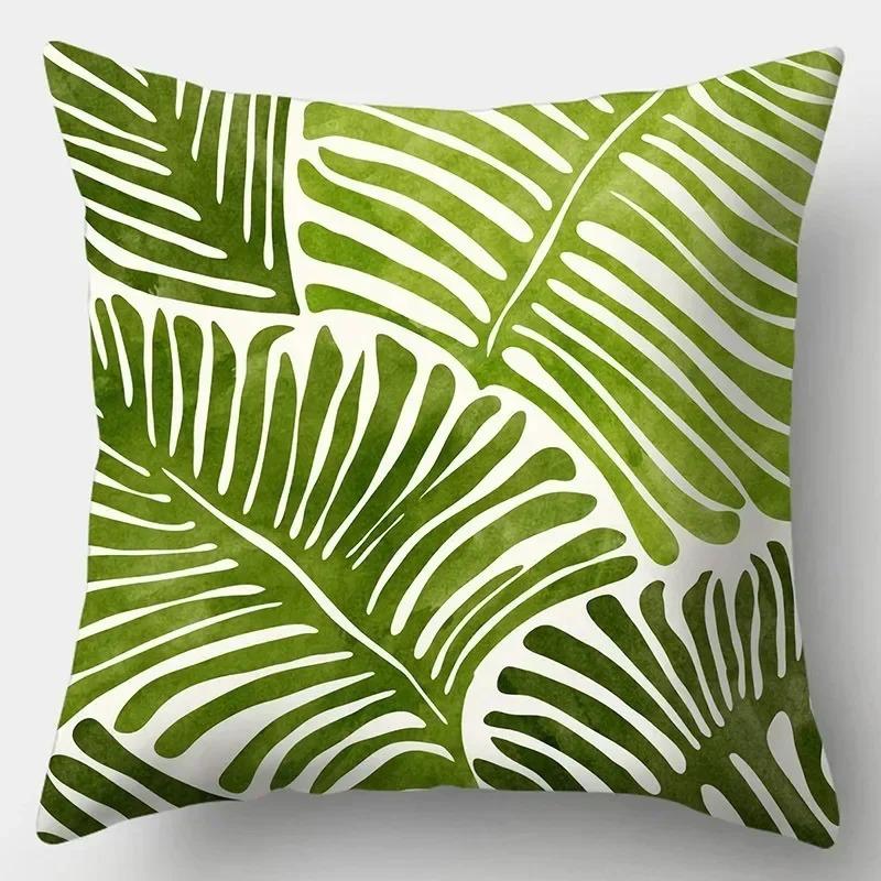 Living Room Luxury Art Home Sofa Simple Cushion Pillowcase Tropical Plant Print Decorative Cushion Cover