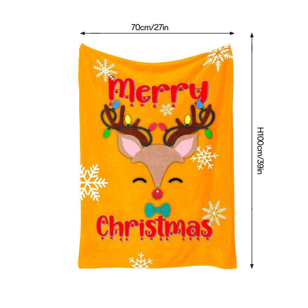 Tuniu Cute Christmas Deer Fleece Blanket Soft Warm Throw Sofa Bed Bedroom Gift Idea