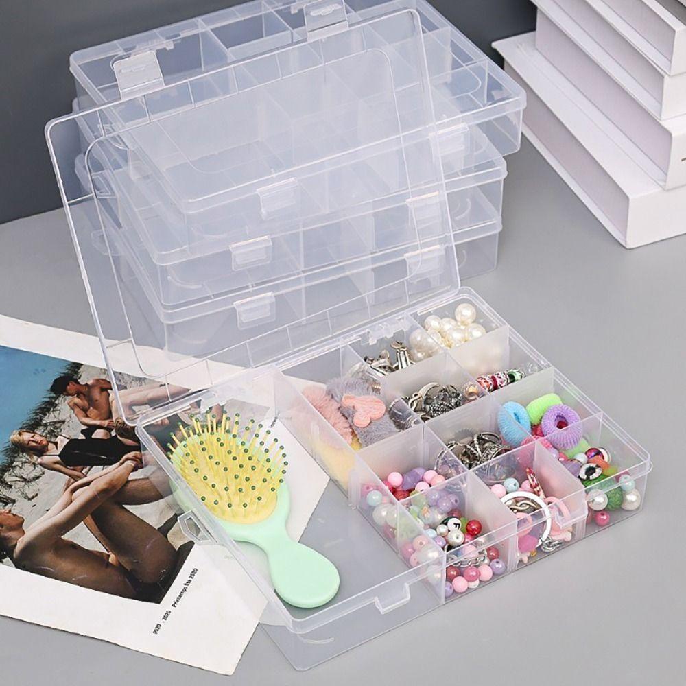 1Pcs Transparent Plastic Storage Box Adjustable Organizer Case New Container Box