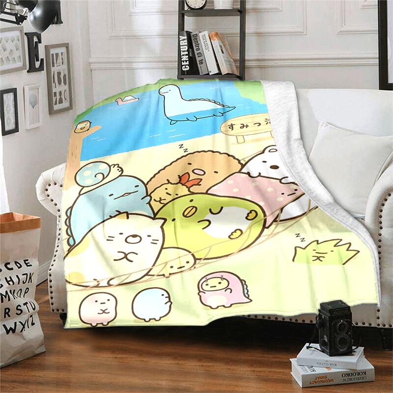 1pc Blanket Sumikko Gurashi2 Print Design, Lightweight Blanket for Sofa, Bed- Soft &Warm, Gift for All Seasons like Christmas, Halloween