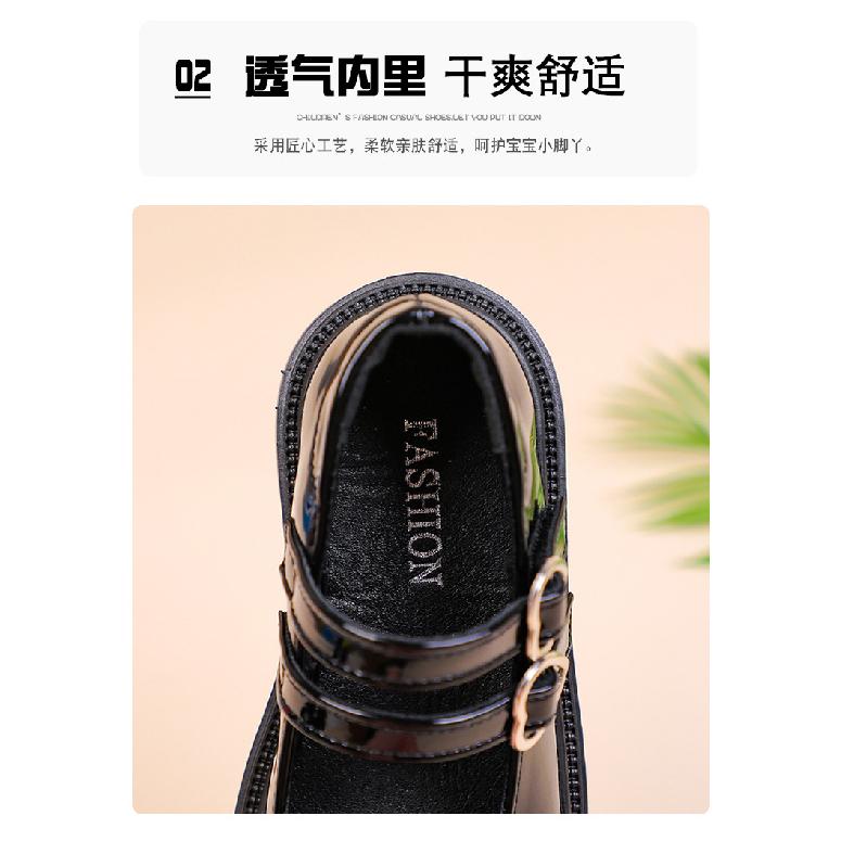 Children's shoes, girls' small leather shoes for spring and autumn2026New black soft-soled shoes for middle and older children and elementary school