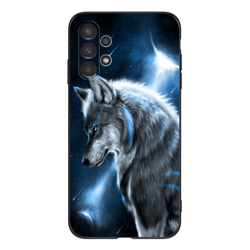 For Samsung A13 5G 4G Case Back Cover For Samsung Galaxy A13 5G 4G LTE Phone Soft Silicon Black Tpu Case Lion Wolf Tiger Dragon