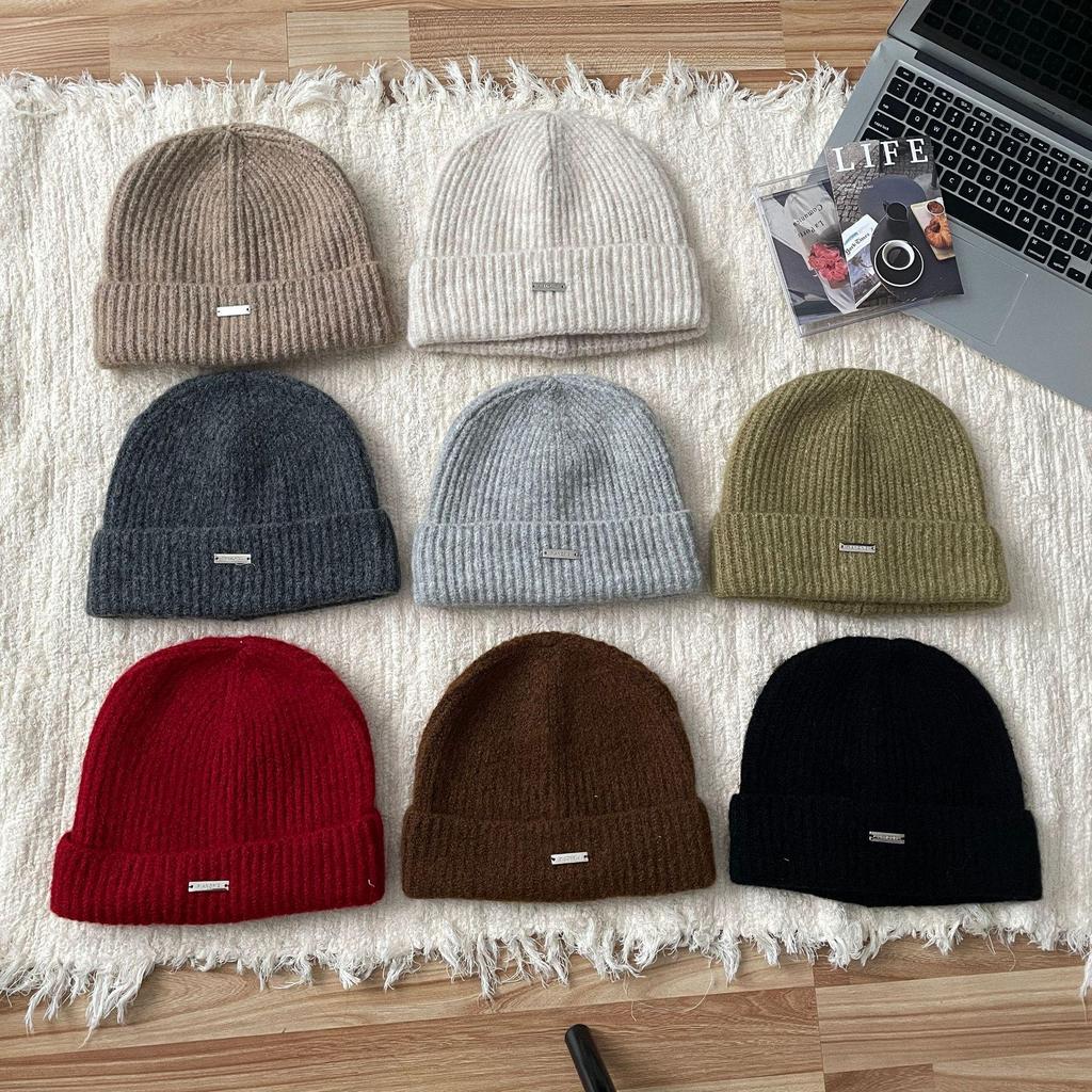 Weiche Damen-Strickmütze aus Wollmischung - Japanischer Stil, Vielseitige & Warme Retro-Wintermütze.