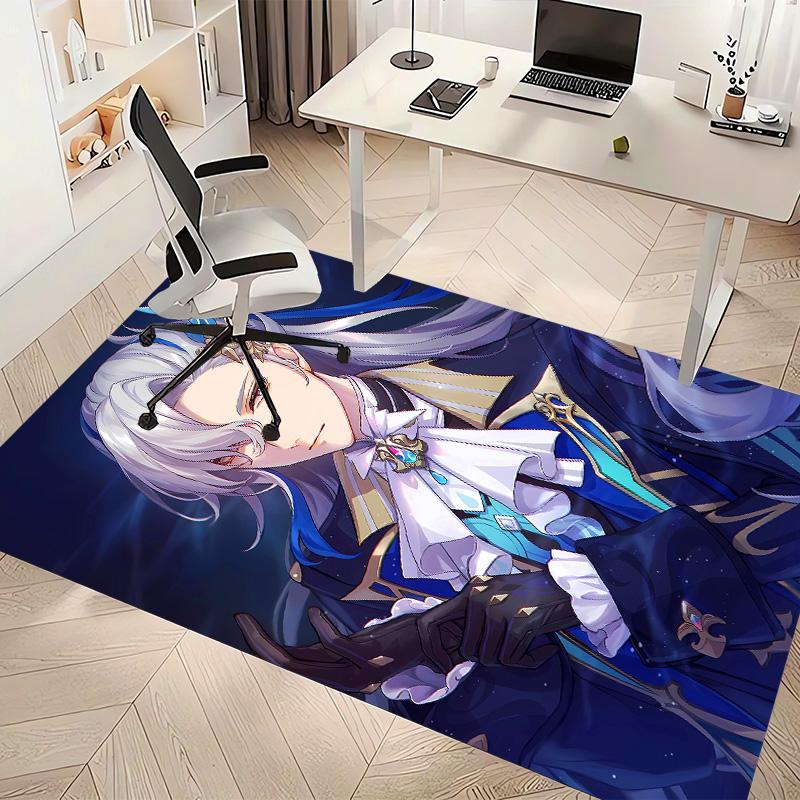 Genshin Impact Navelette Printed Absorbent Washable Carpet, Non-Slip Bathroom Mats, Kitchen Rugs, Yoga Mat,Living Room Entrance, Camping Picnic Rugs