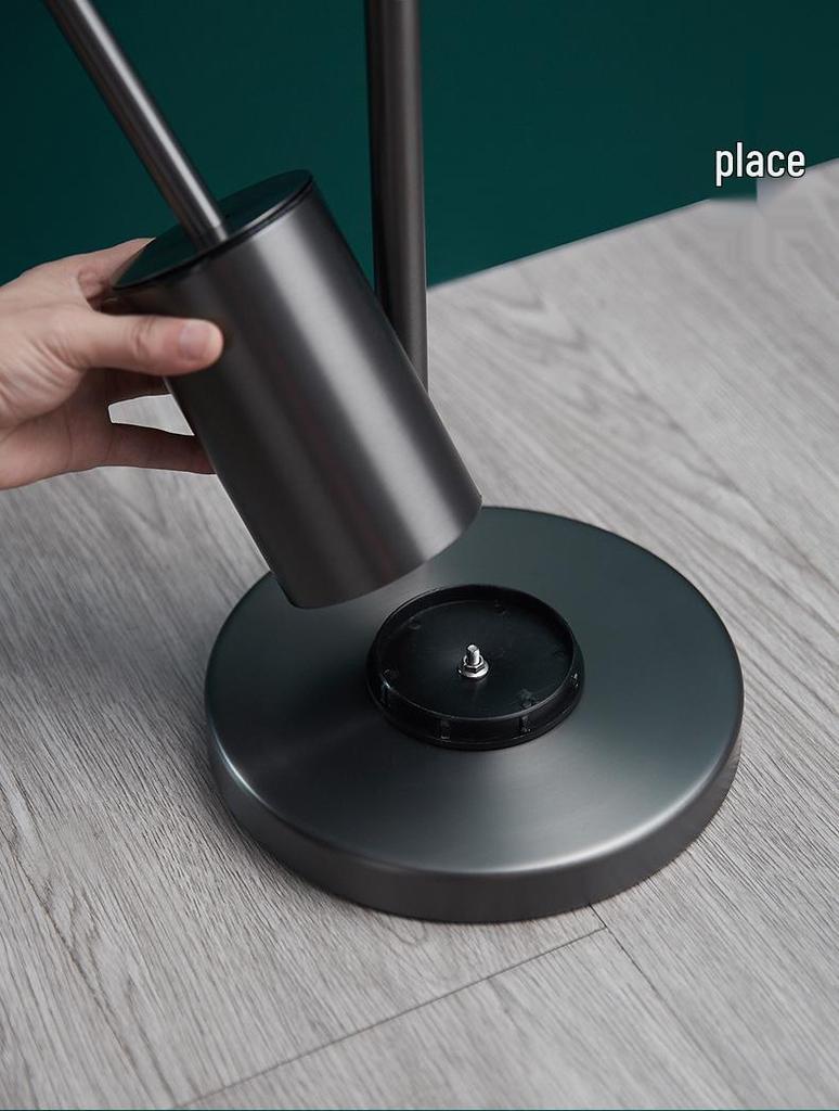 Bathroom Black Stainless Steel Odor-Proof Toilet Paper Holder and Floor Standing Storage Rack with Brush