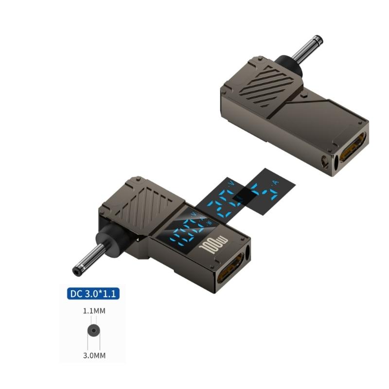 USB C auf Gleichstrom 100W PD Typ C Buchse auf Stecker Verbinder Mit Digitalanzeige für Monitore Spannungen Strom Leistung