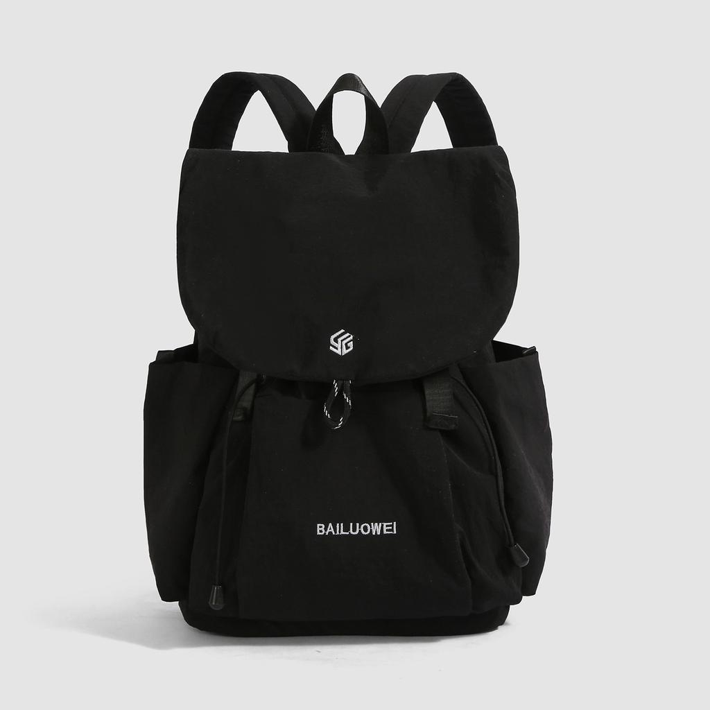 Schoolbag Outdoor Casual Backpack Male and Female Couples Go Out Lightweight Nylon Contrast Backpack Junior High School Student School Bag