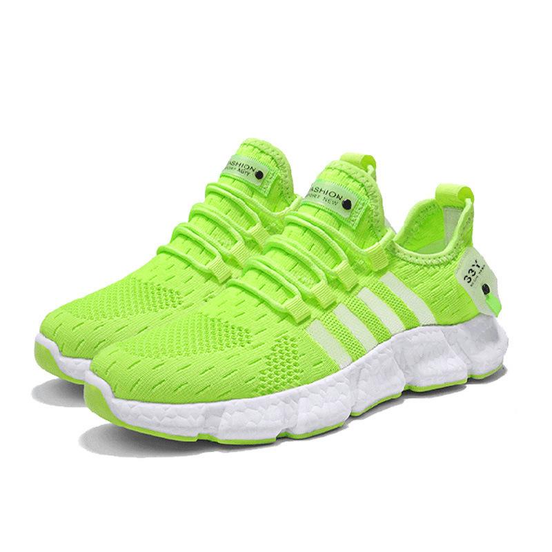

Men s shoes new fashion Korean version trend mesh jogging sports shoes platform-soled fly-woven comfortable casual shoes 44 зелений