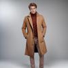 Palton de lână de lungime medie pentru bărbați 2024: Stil European & American, Guler de Costum Slim-Fit, Geacă de Vânt de Iarnă