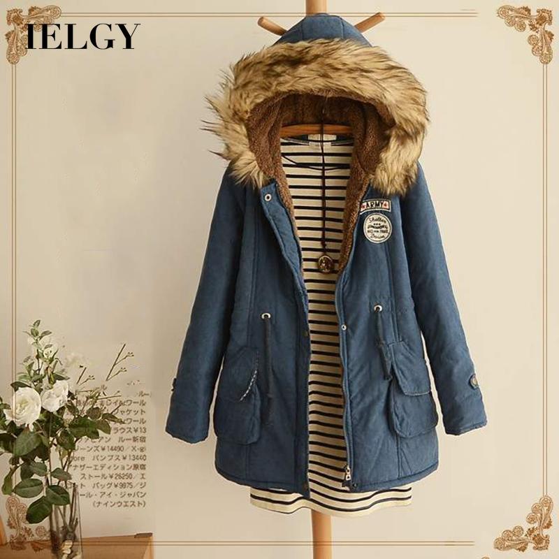 

IELGY Coat Женская бархатная толстая стеганая куртка плюс плюс