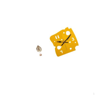 Nordic Creative Shaped Metal Sculpture Abstract Figurine Ornament Minimalist Cheese Clock Quiet