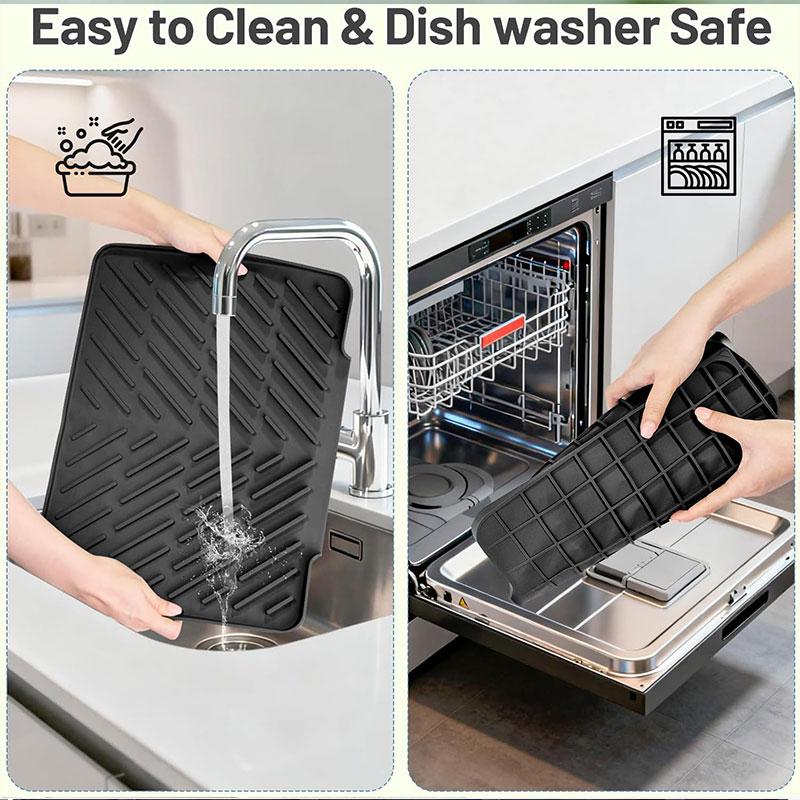 Antypoślizgowa, żaroodporna podkładka do suszenia naczyń Silikonowa podkładka pod garnki, naczynia, kubki Podkładka na stół Taca amortyzująca Ociekacz z szerszym odpływem