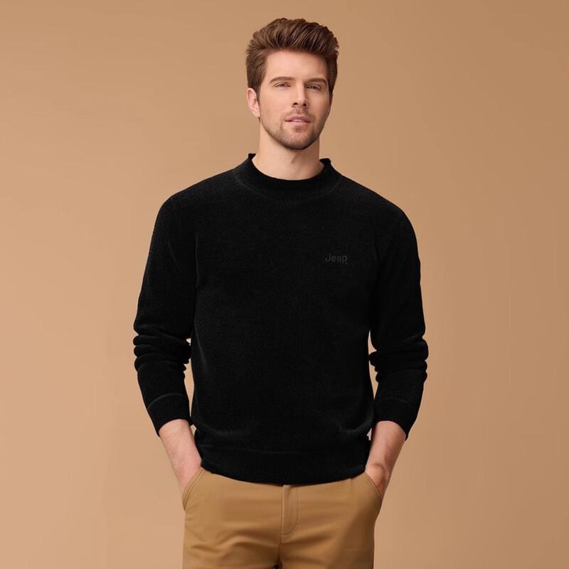 JEEP Men's Fleece Lined Crew Neck Sweater