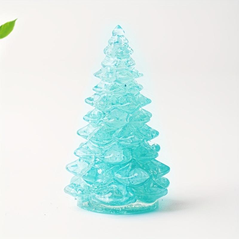 1pc Small Christmas Tree with Natural Crystal Synthetic Gemstone Inside, Lucky and Prosperous Growing Fluorite Bonsai Money Plant