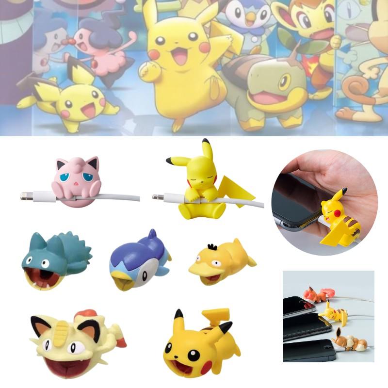 Pikachu Usb Round Data Cable Protector Accessory Cartoon Eevee Snorlax  Decor