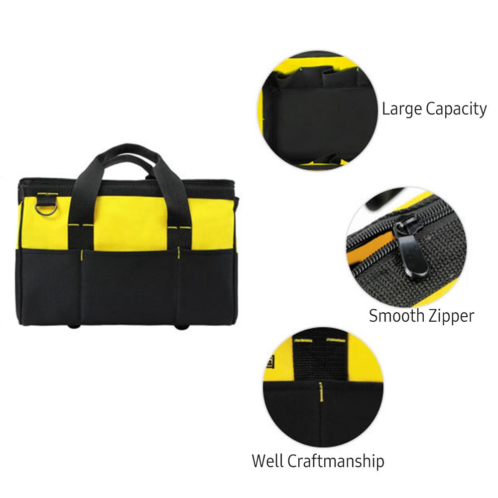 Multi-purpose Oxford Fabric Tool Bag Wide Mouth Zipper Bag Multifunction Utility Bag with Carrying