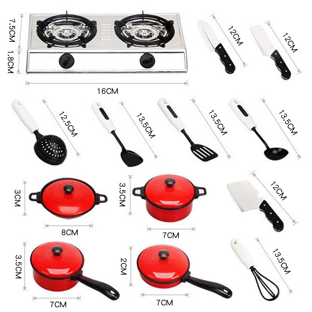 Delightful 13pcs Kid Play House Toy Kitchen Utensils Cooking Pots And Pans Set