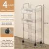 Transparent Rolling Cart Storage Shelfs Multilayer Multifunctional Simple and Modern Trolley Mobile Shelf Multi-Layers Storage