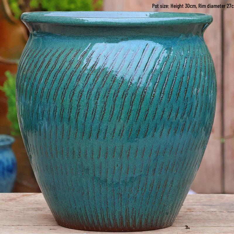 Retro Ceramic Wide Mouth Flower Pot - Tree Trunk Design for Succulents, Bougainvillea, Hydrangea, Roses  