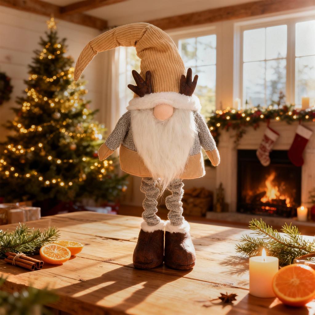 Christmas Gnome Gnome Gnome Santa Claus Large Moose Telescopic Legs Jumihome