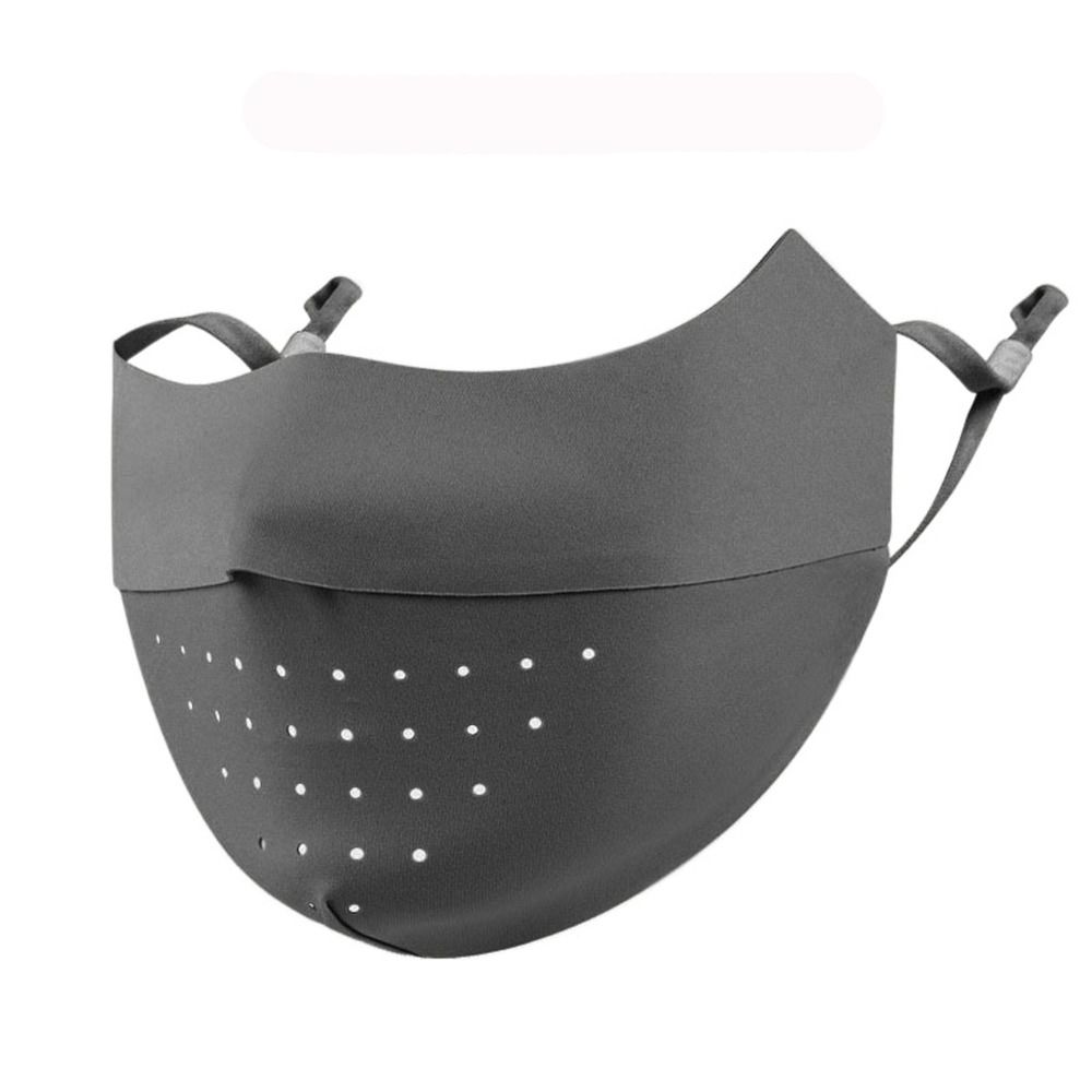 UV Protection Solid Color Hanging Ear Type Face Cover Ice Silk Mask Sunscreen Mask Face Scarf