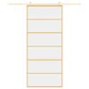 Sliding Door Golden 90x205 Cm Tempered Clear Glass and Aluminum