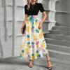 Short Sleeve Women's Dress Casual Flowy A-Line Midi Tshirt Dresses With Pockets Crewneck Vocation Boho Beach Sundress