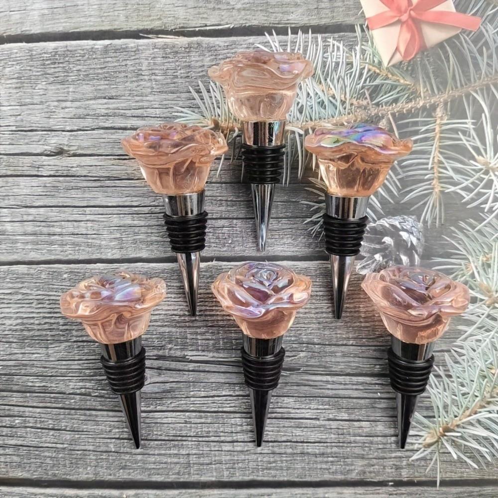 Bar Tools Leak Proof Rose Bottle Stoppers Decorative Keep Fresh Wine Bottle Plug Resin Wine Preservation Stoppers Wedding Events