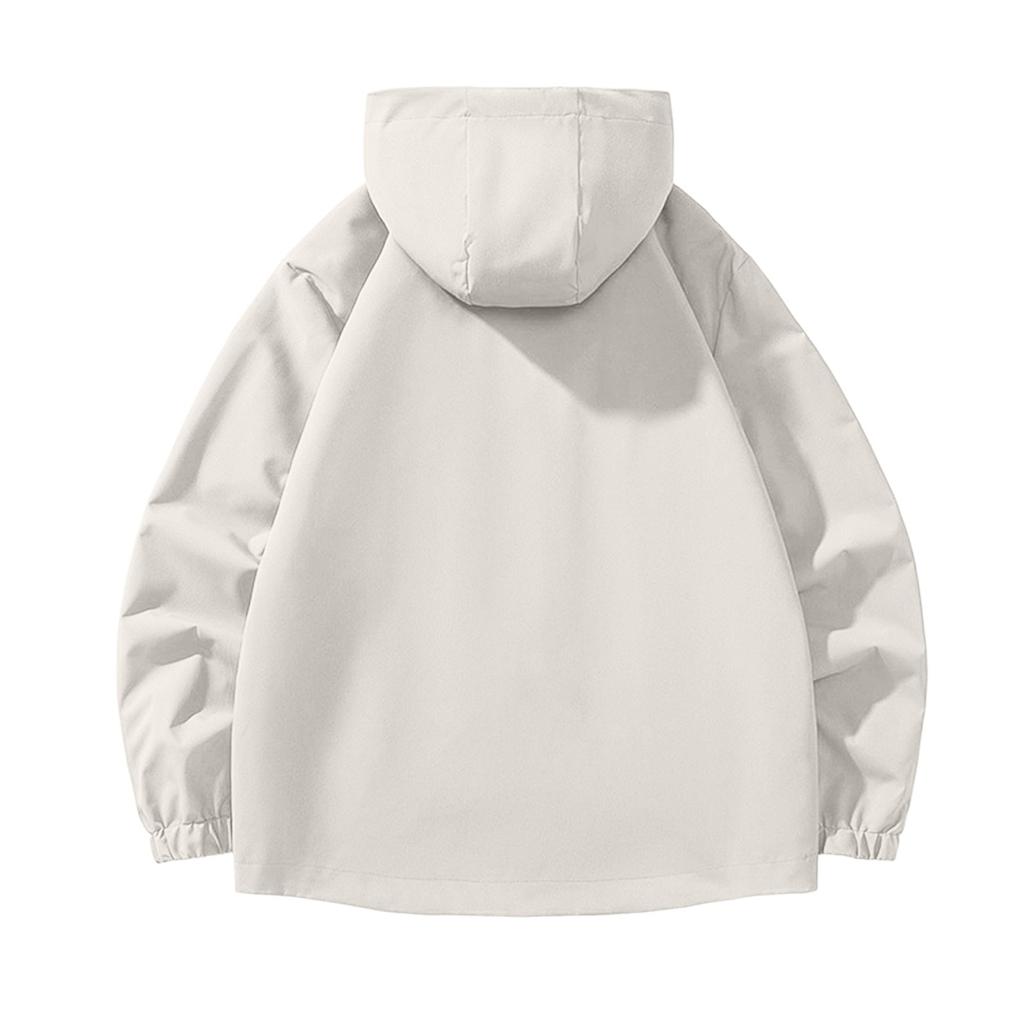 Women Solid Stripe Rain Jacket Outdoor Plus Waterproof Hooded Raincoat Windproof