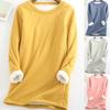Moda Donna Autunno Inverno Manica Lunga O Collo Fodera in Pile Termico Caldo